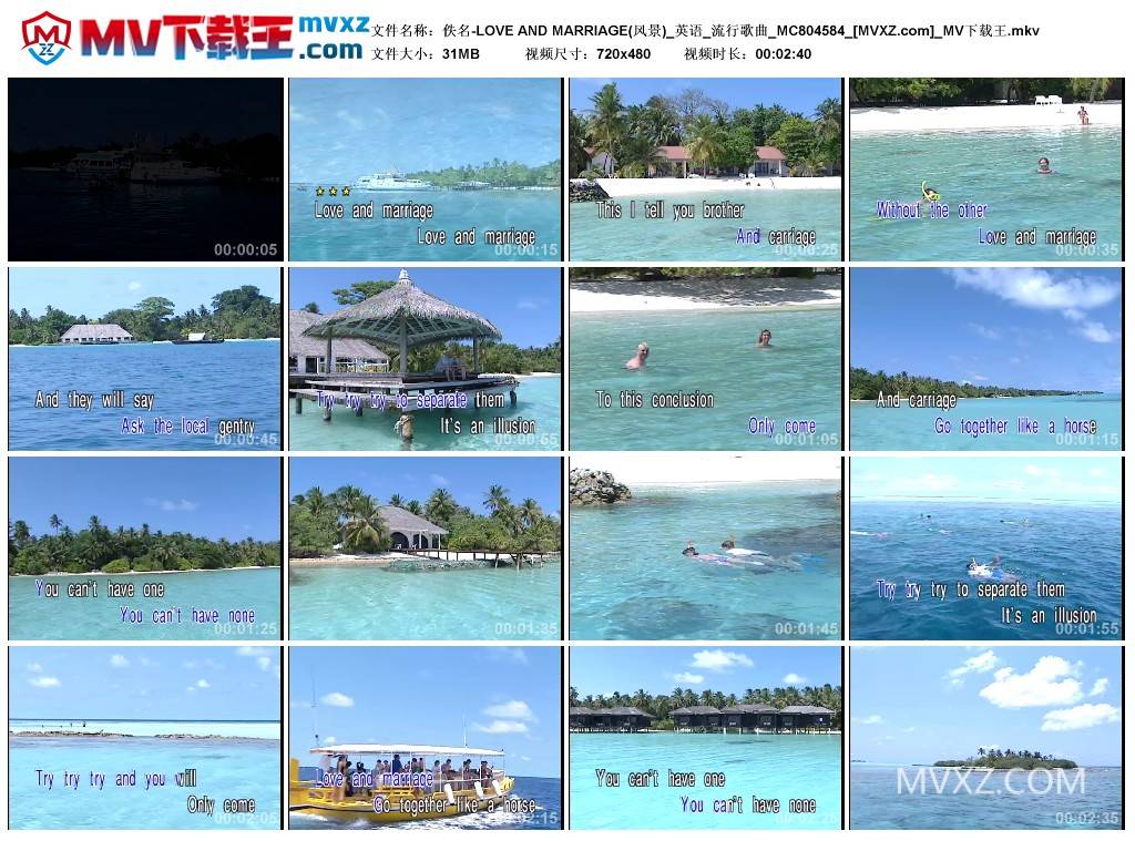 佚名-LOVE AND MARRIAGE(风景)_英语_流行歌曲_MC804584